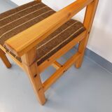 Vintage armchair in pine and fabric from the 80s