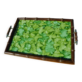 Plateau en bois imitation bambou