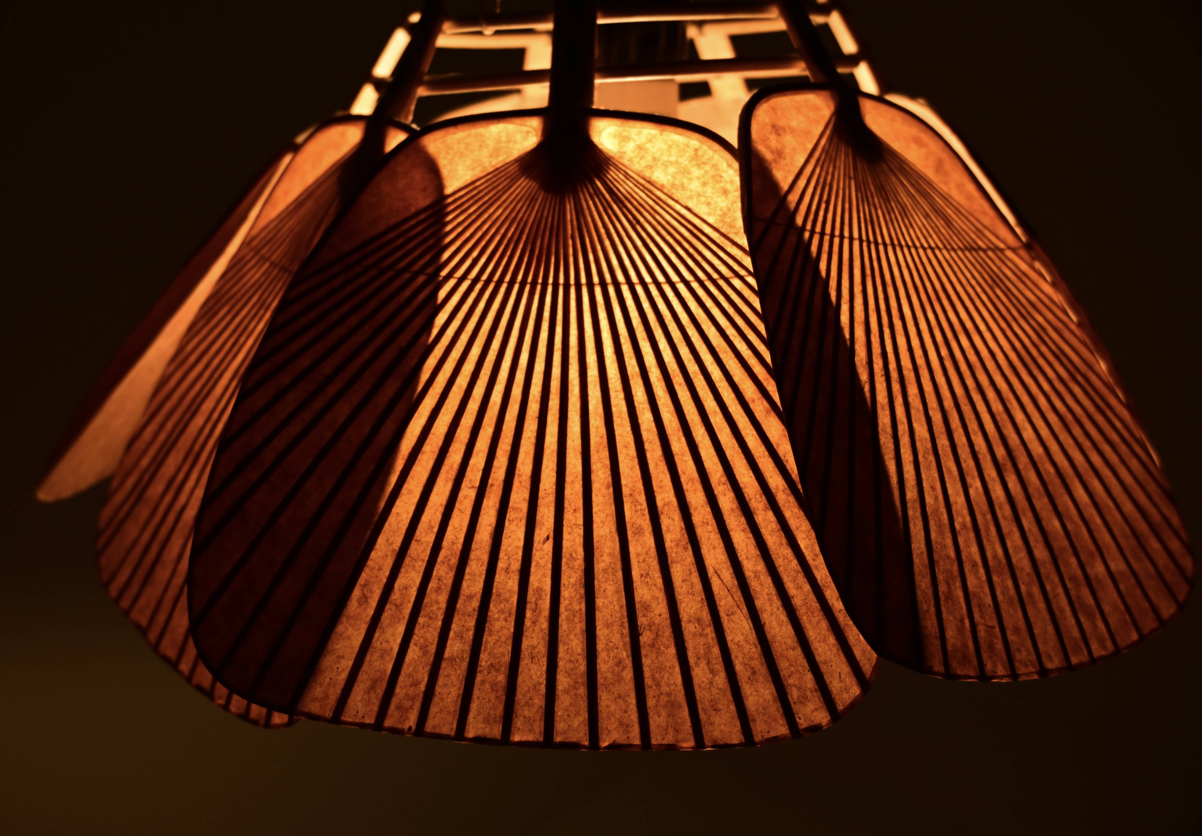 "Shichi" Uchiwa chandelier by Ingo Maurer for Design M, 1970s