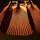 "Shichi" Uchiwa chandelier by Ingo Maurer for Design M, 1970s