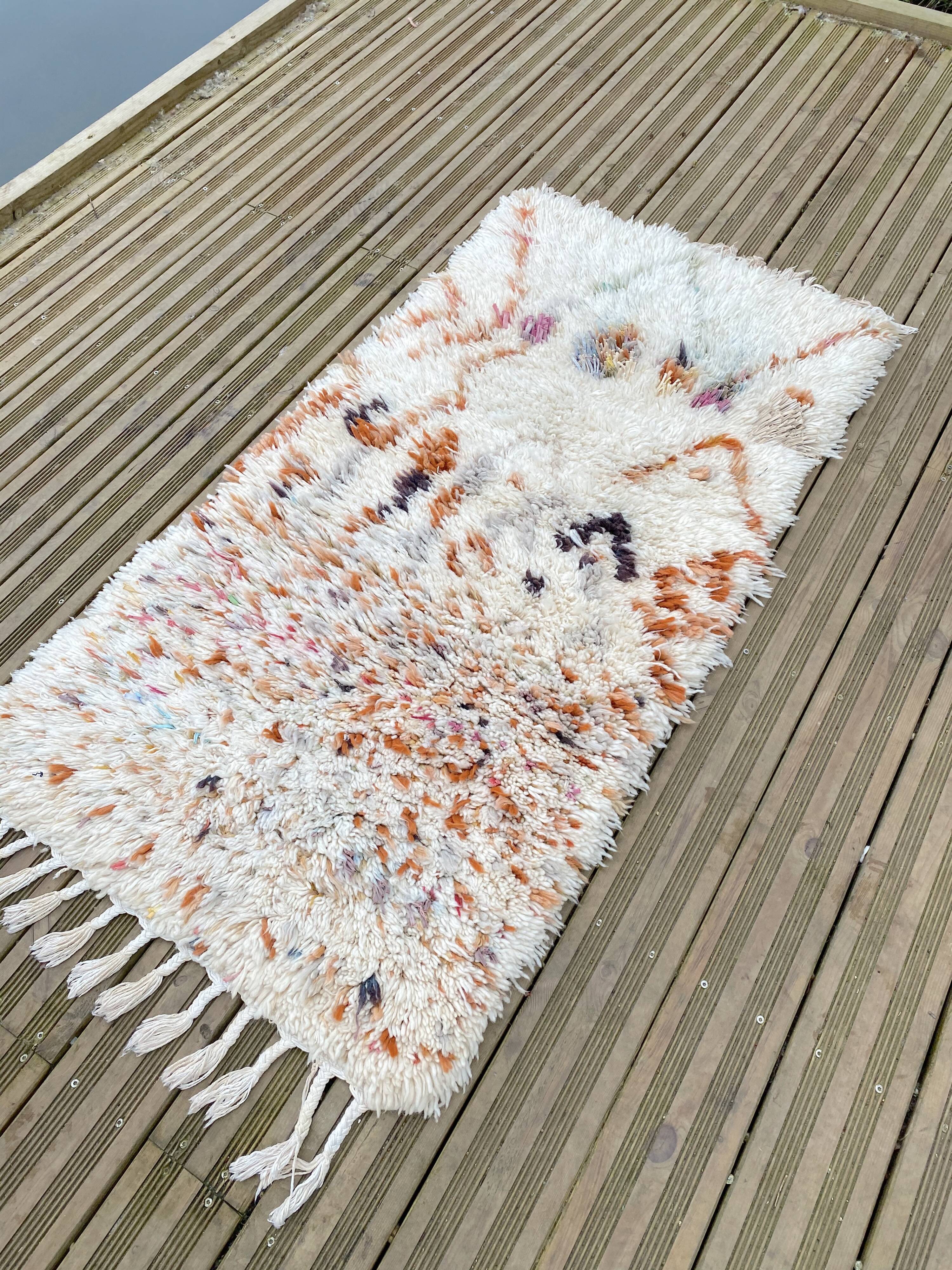 Beni Ouarain handmade wool Berber rug 85x175 cm