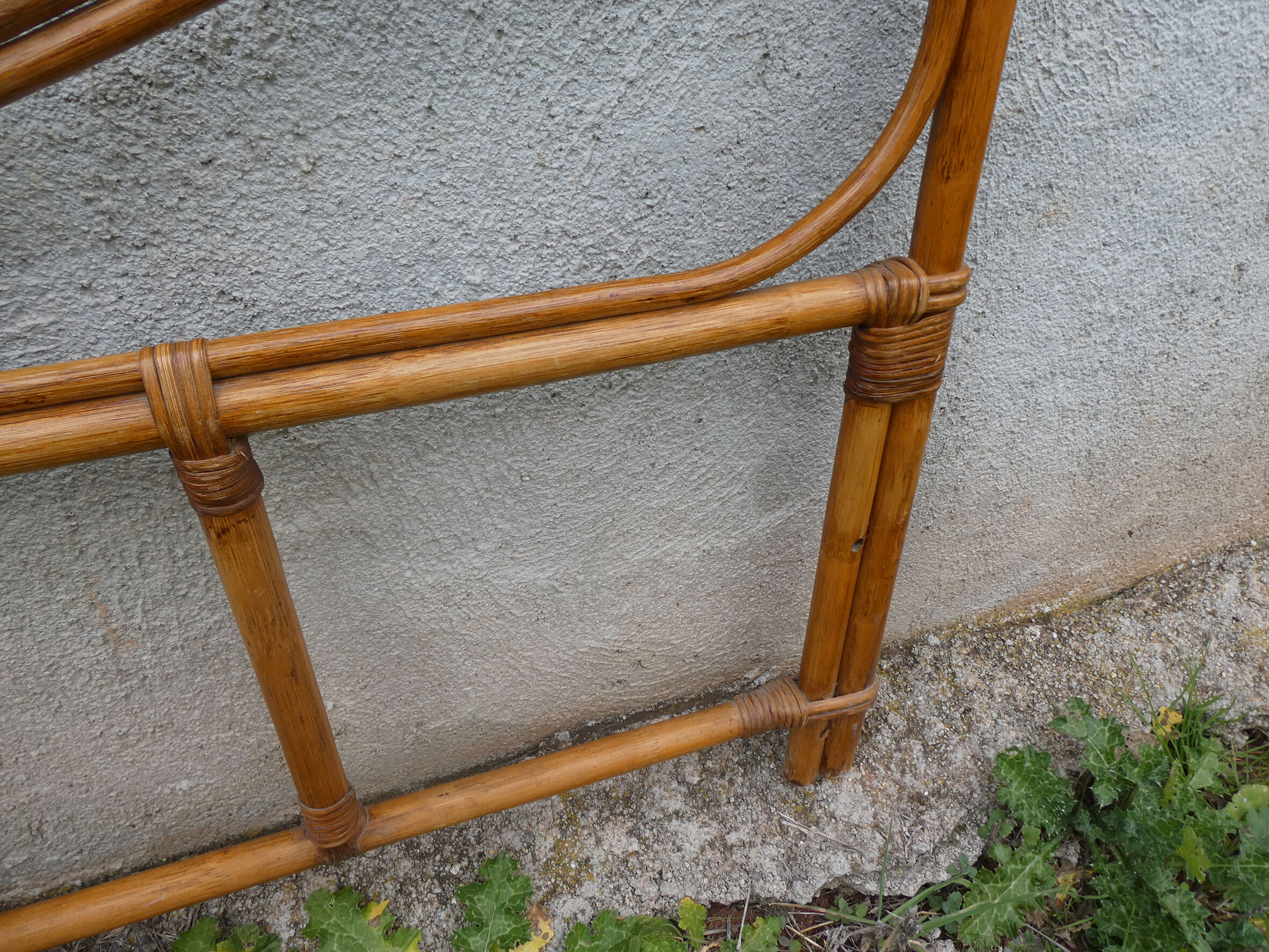 Vintage rattan headboard 2 seats 150 x 103 cm