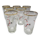 Set of 7 vintage glasses from the 50s/60s - enamelled playing cards