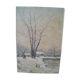 Monier painting "characters in snow landscape"