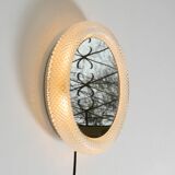 Stunning 1960s illuminated Limburg crystal glass wall mirror