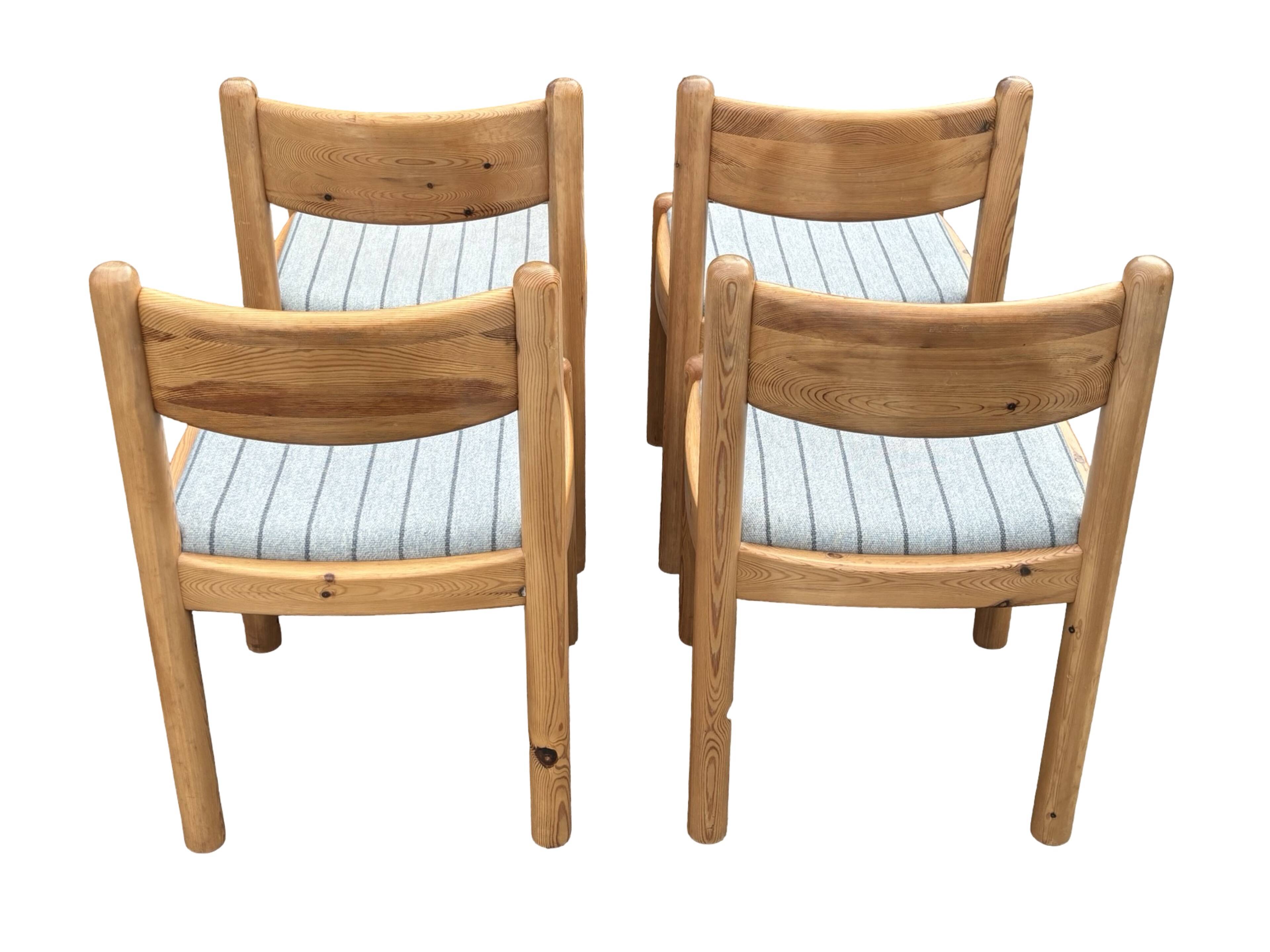 Vintage set of four Pinewood dining chairs Denmark