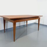 Vintage rustic scandinavian style dining table from 50s 60s in teak and oak