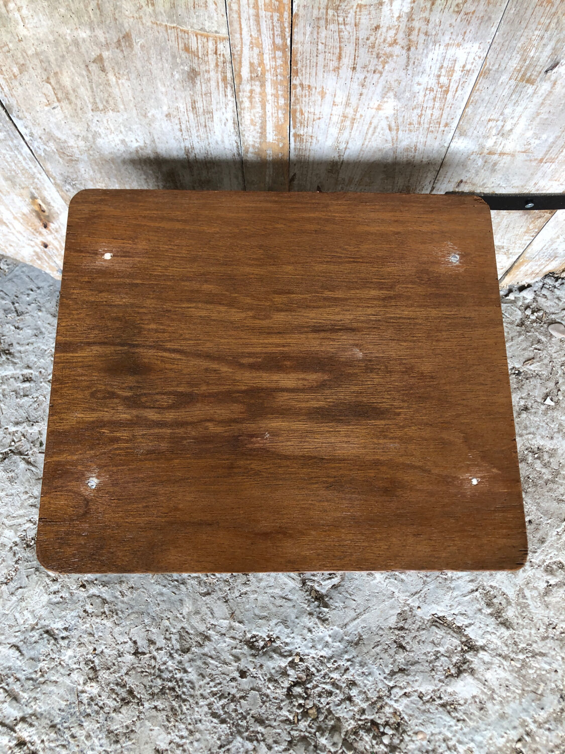 Table School Wood Feet Compass Vintage #A255