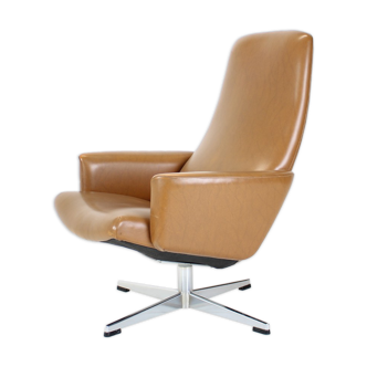 Fauteuil pivotant scandinave du milieu du siècle, années 1960