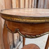 Guéridon ancien Louis XV – marbre rosé et laiton doré – fin XIXᵉ siècle
