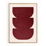 Abstract painting 50x70cm wine red signed Eawy