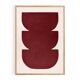 Abstract painting 50x70cm wine red signed Eawy
