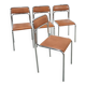 Skai bauhaus chromen Italiaanse buisframe stapelbare stoel