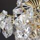 Chandelier in gilded brass and crystal glass by Kinkeldey, Germany, 1970s.