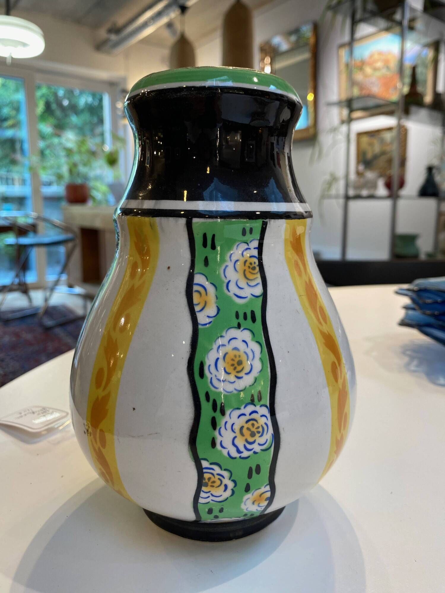 Art Deco vase in glazed earthenware