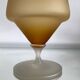 Vintage blown glass candy box on a stand