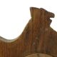 Old wooden hand mirror solid oak baroque flowers fish 39cm