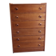 Teak veneer chest of drawers