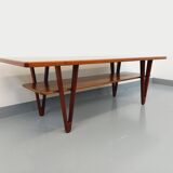 Large vintage Scandinavian double-topped teak coffee table by Kurt Østervig from the 1950s