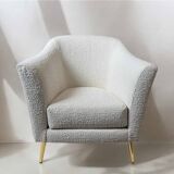 Barrel chair in bouclette