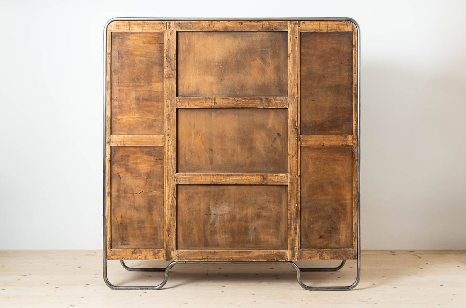 Bauhaus Era Bookcase, Tubular Steel Base, Walnut Veneer, 1930s