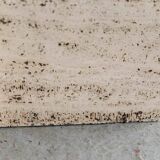 Glass & travertine dining table by Willy Ballez