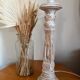 Wooden baluster lamp base with white cherry patina