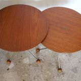 Vintage Scandinavian Pedestal Tables Albert Larsson Edition Alberts Tibro 1950 1960
