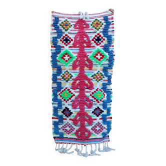 Colourful Boucherouite Berber Rug 62x120 cm