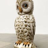 Vintage Italian ceramic owl umbrella stand