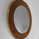 Vintage round mirror in brass and velvet