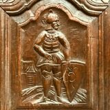 19th century carved ash-style chest bench