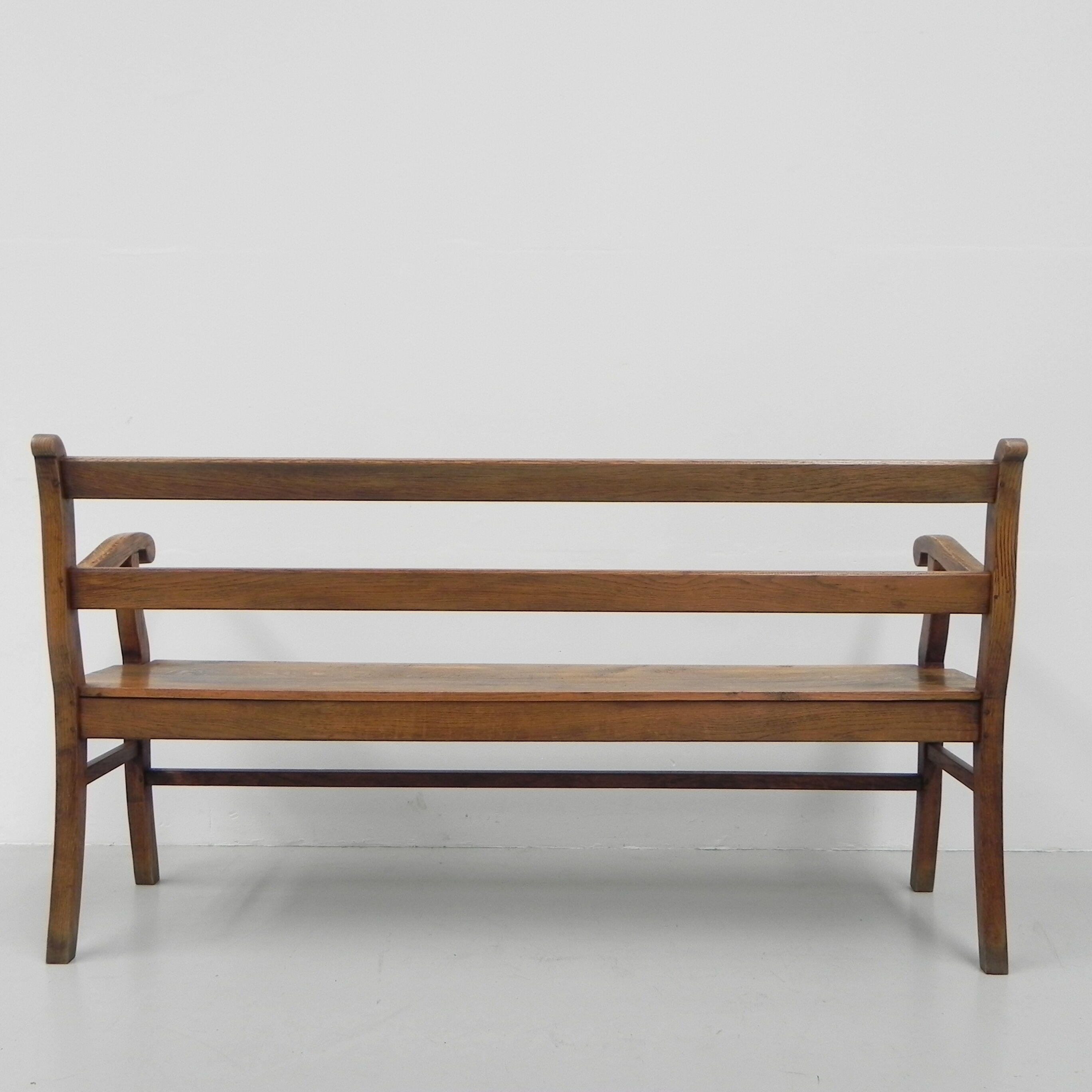 Oak cafe sofa with armrests 160 cm long