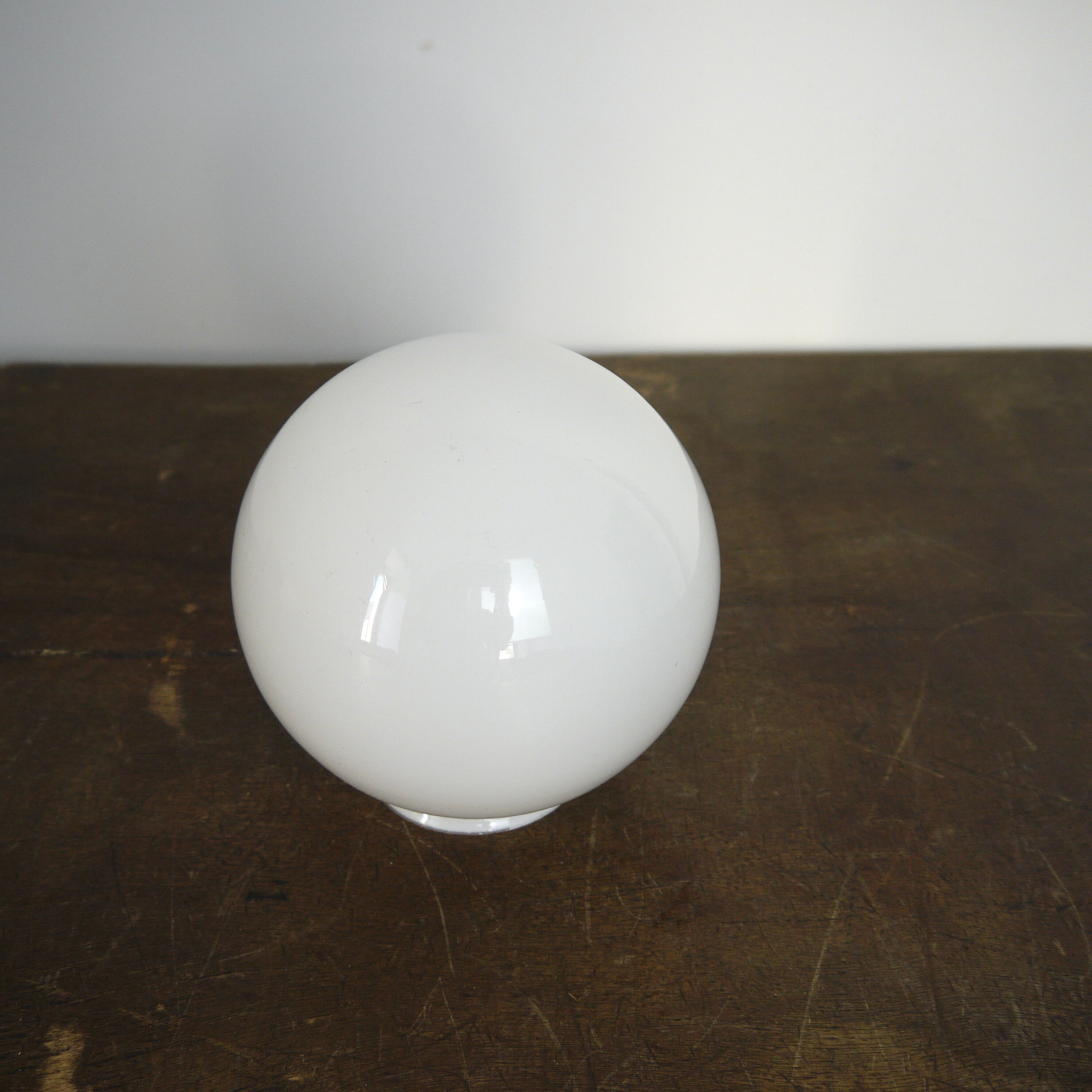 White glass globe '13