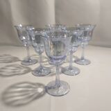 Blue crystal wine glasses x6