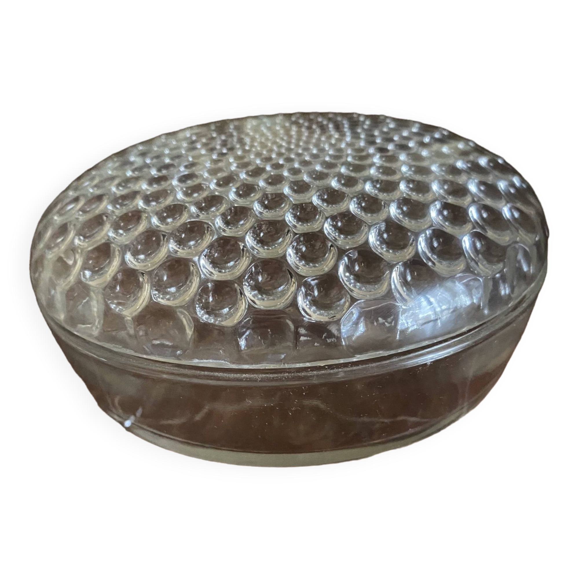 Round box with Lalique crystal lid
