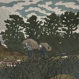 Lithograph by Henri Rivière Stream at Lopérec