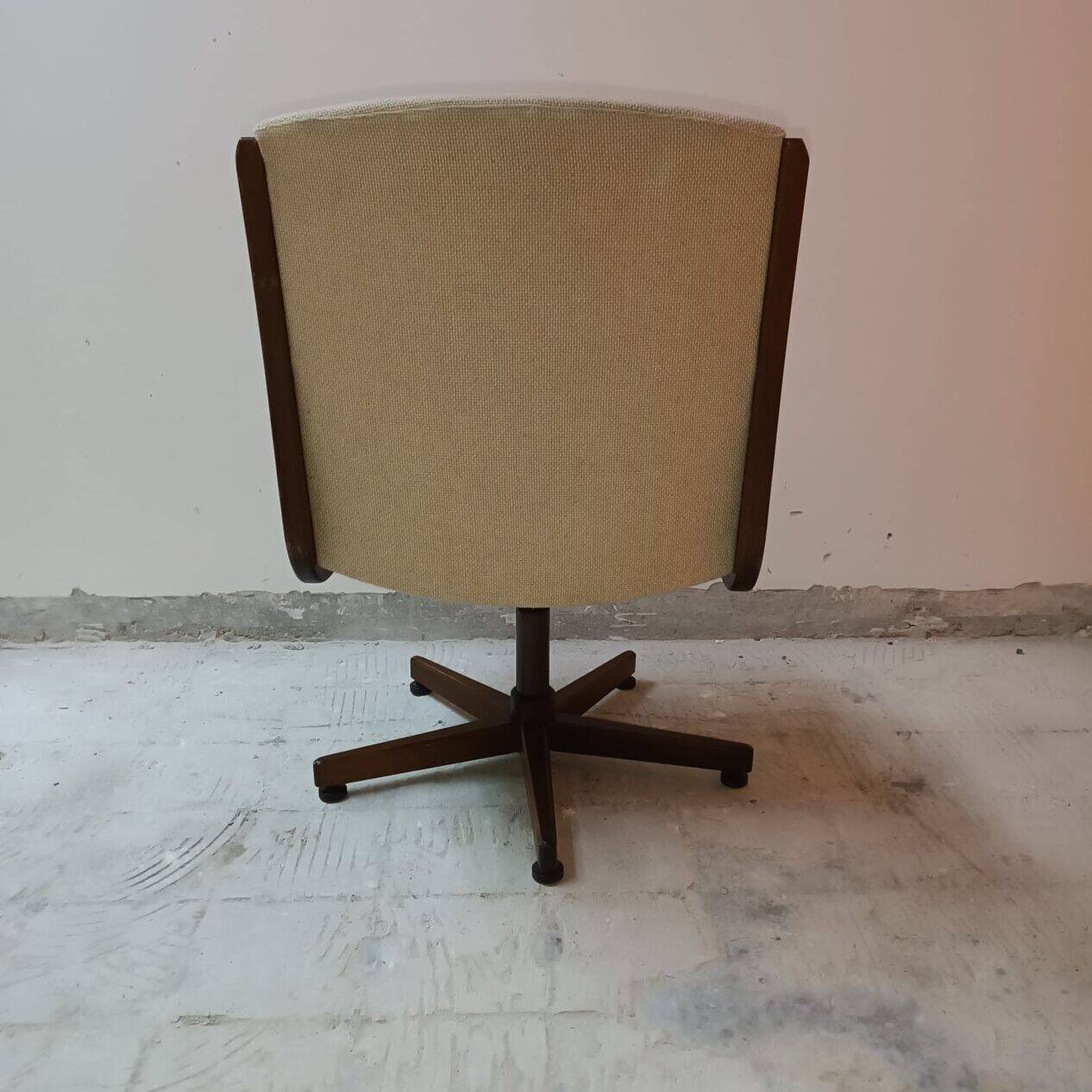 Vintage swivel wooden office chair from the 70s