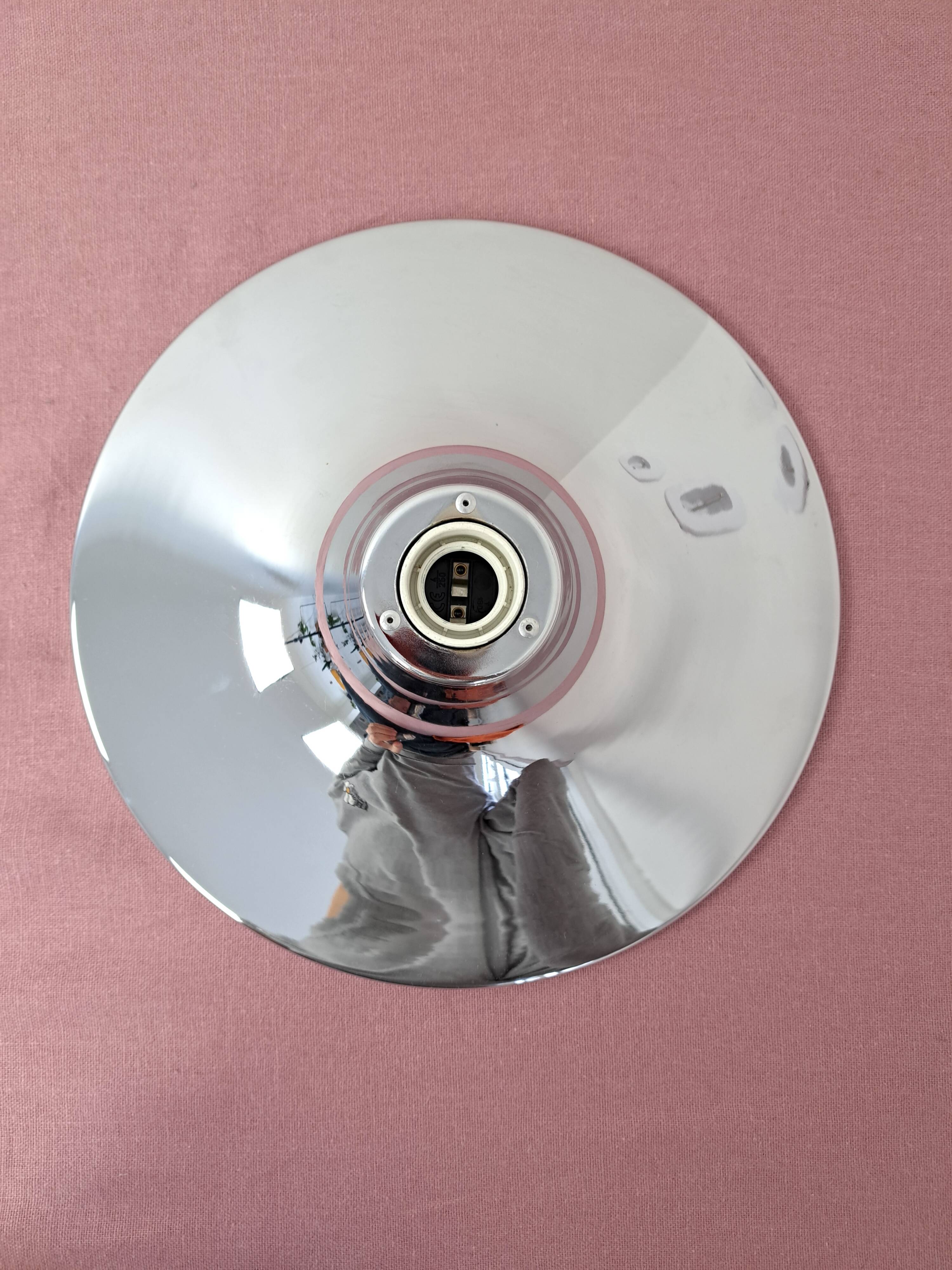 Chrome wall or ceiling light Goccia UFO design space age