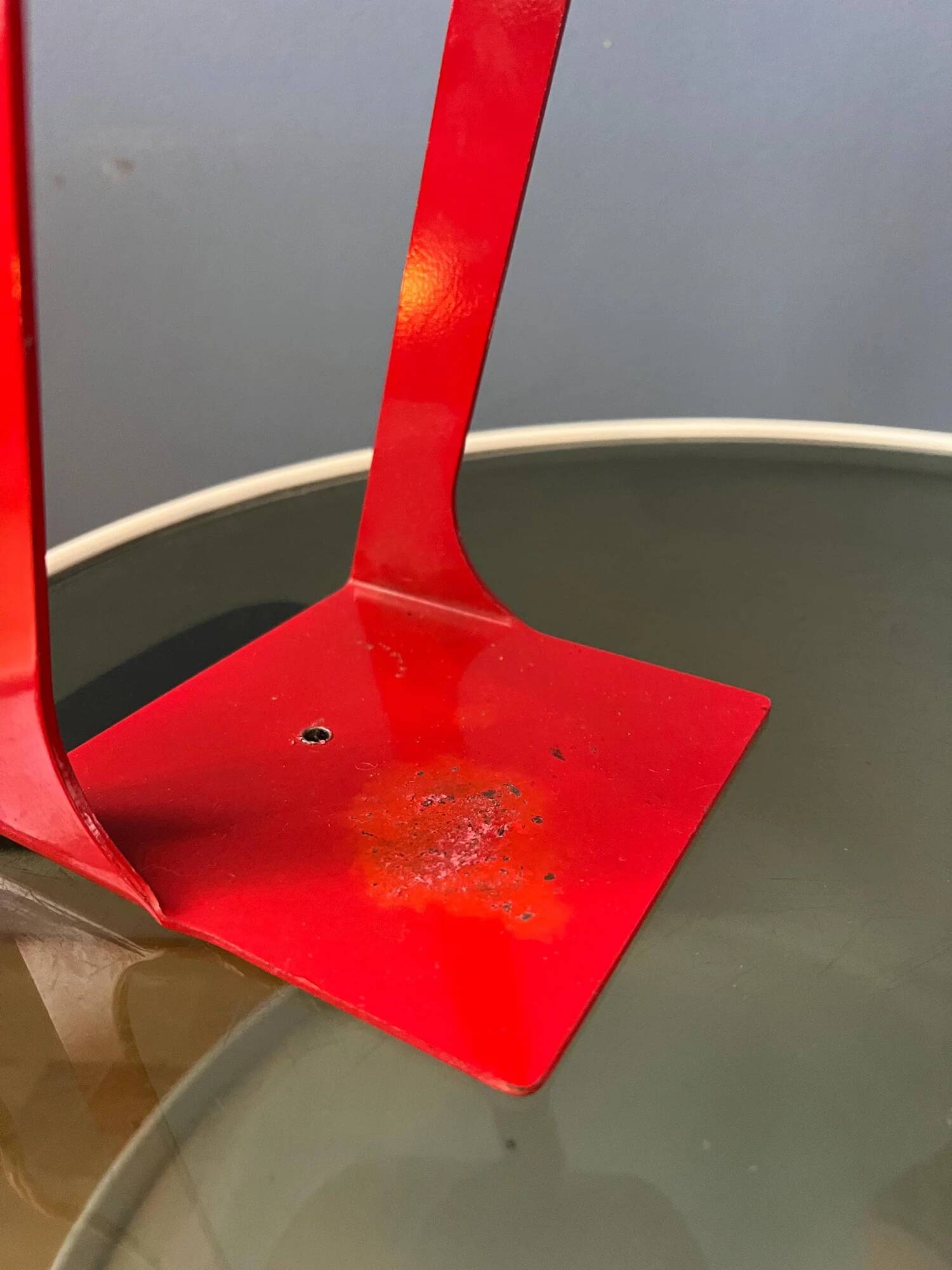 Set (2) of vintage red space age desk lamps