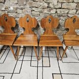Set of 4 brutalist chairs 1970"