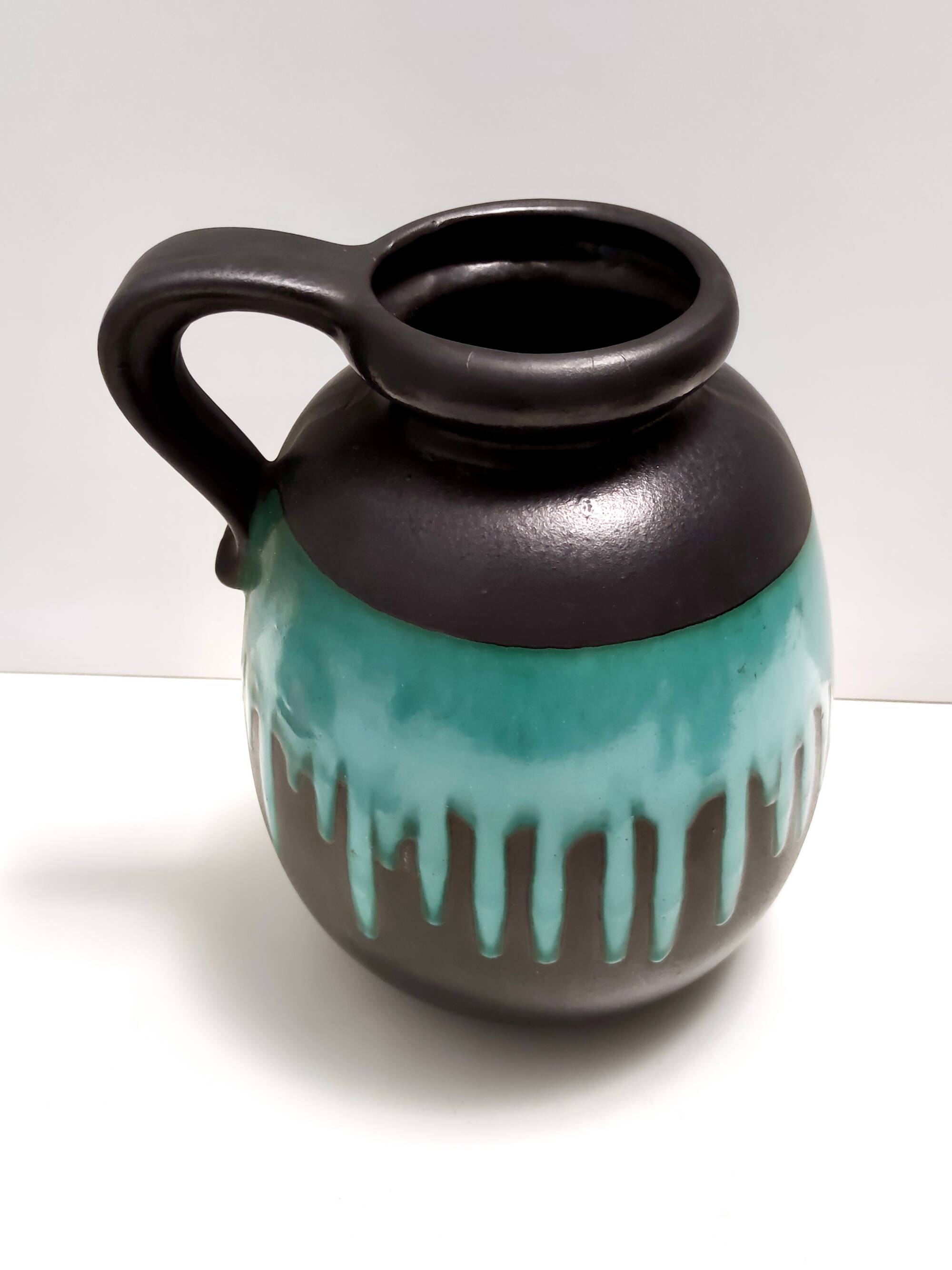 Black and Teal Fat Lava Ceramic Vase Multi-Color 484-30 Scheurich WGP