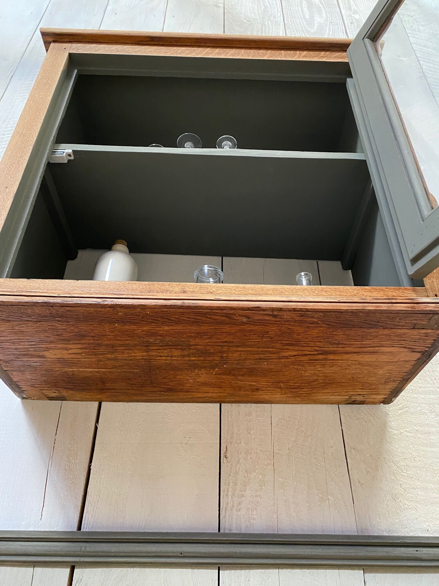 Antique oak wall or installation window