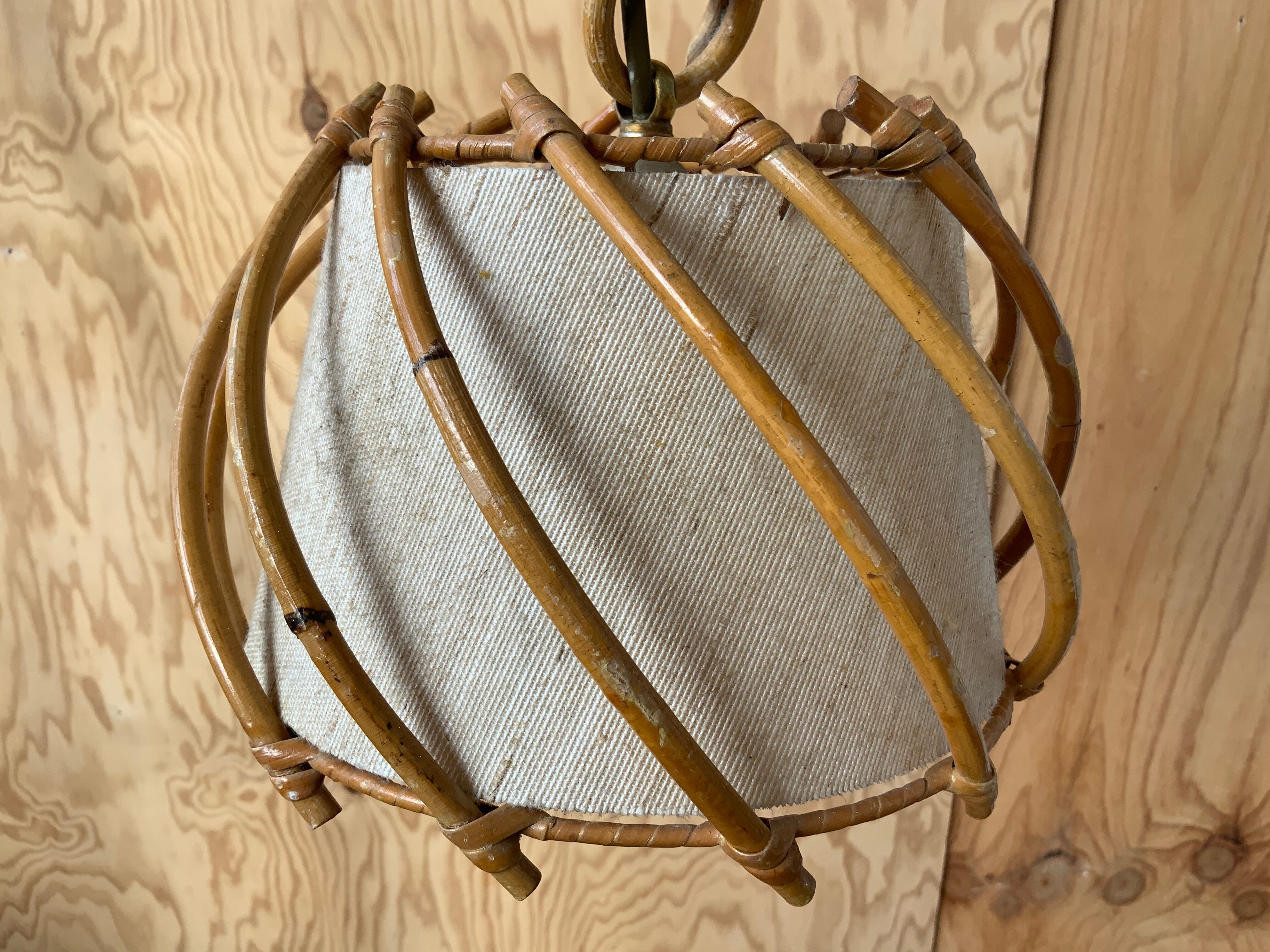 Vintage rattan pendant lamp