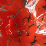 Empty pocket/Basket, Candy basket. In blown art glass. Orange speckled. Murano style