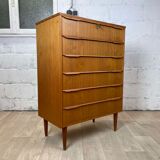 Scandinavian chest of drawers 6 vintage teak drawers, 60s