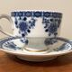 Tasse à thé en porcelaine Wallendorf avec soucoupe, Echt Kobalt, motif fleur bleue