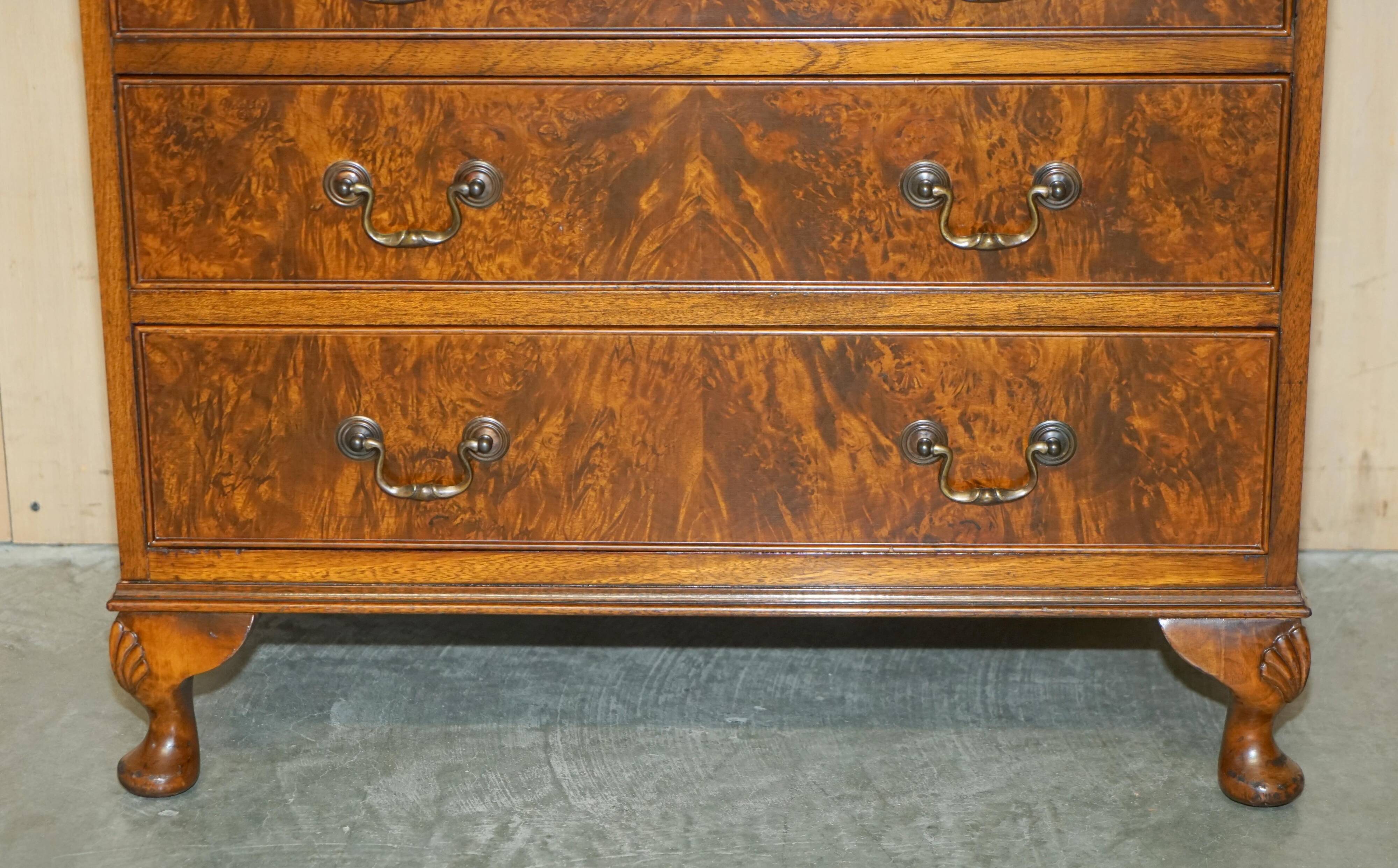1940s vintage walnut commode with butler's serving tray.