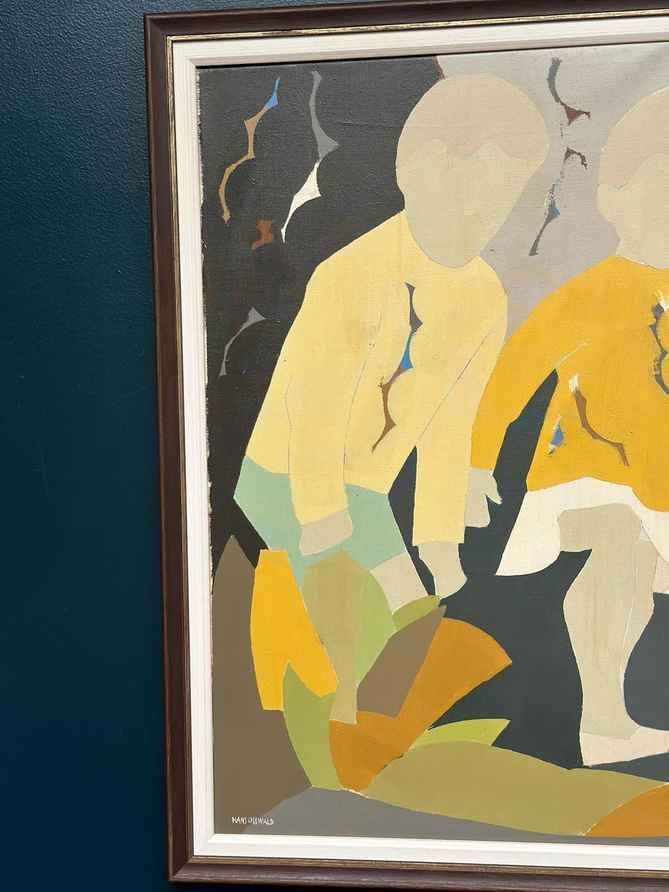 Original Swedish Oil on Canvas – “Children” by Hans Osswald – Vintage