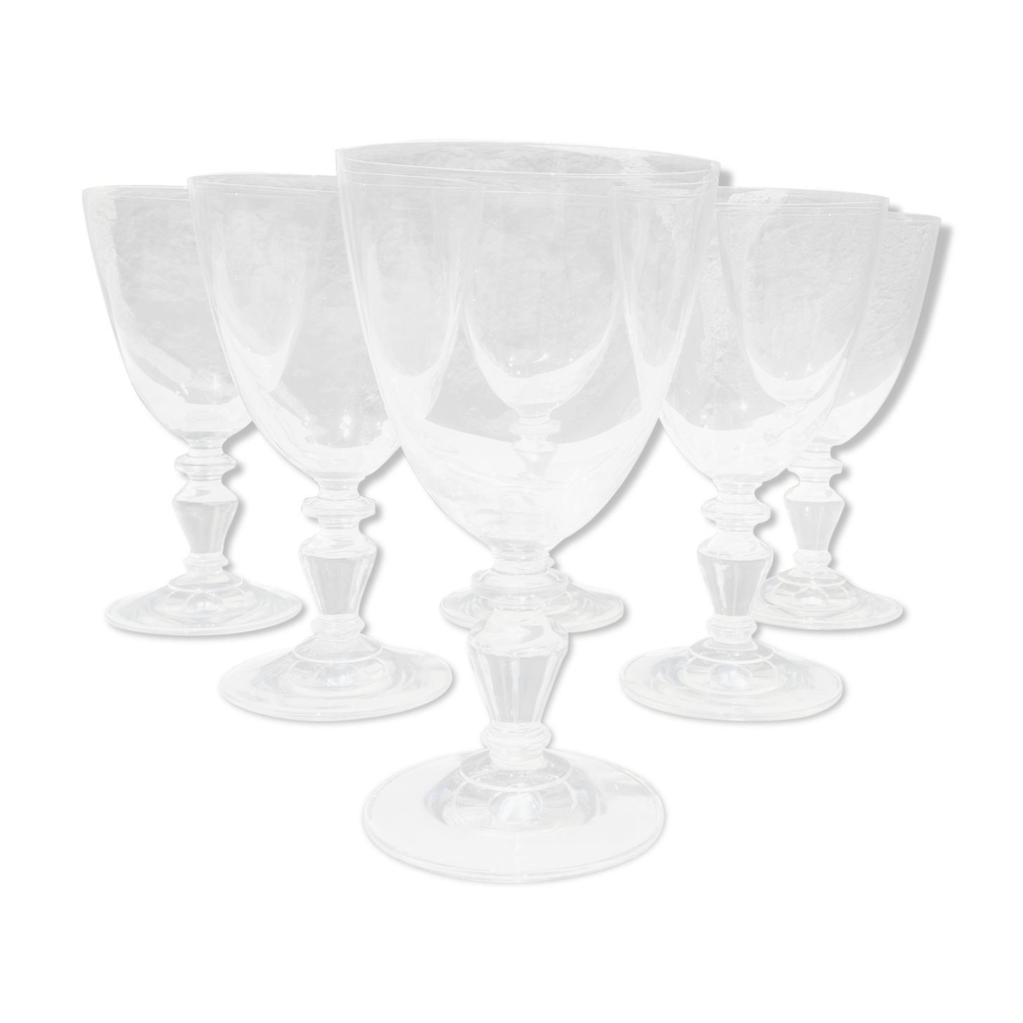 Set of 6 glasses on foot